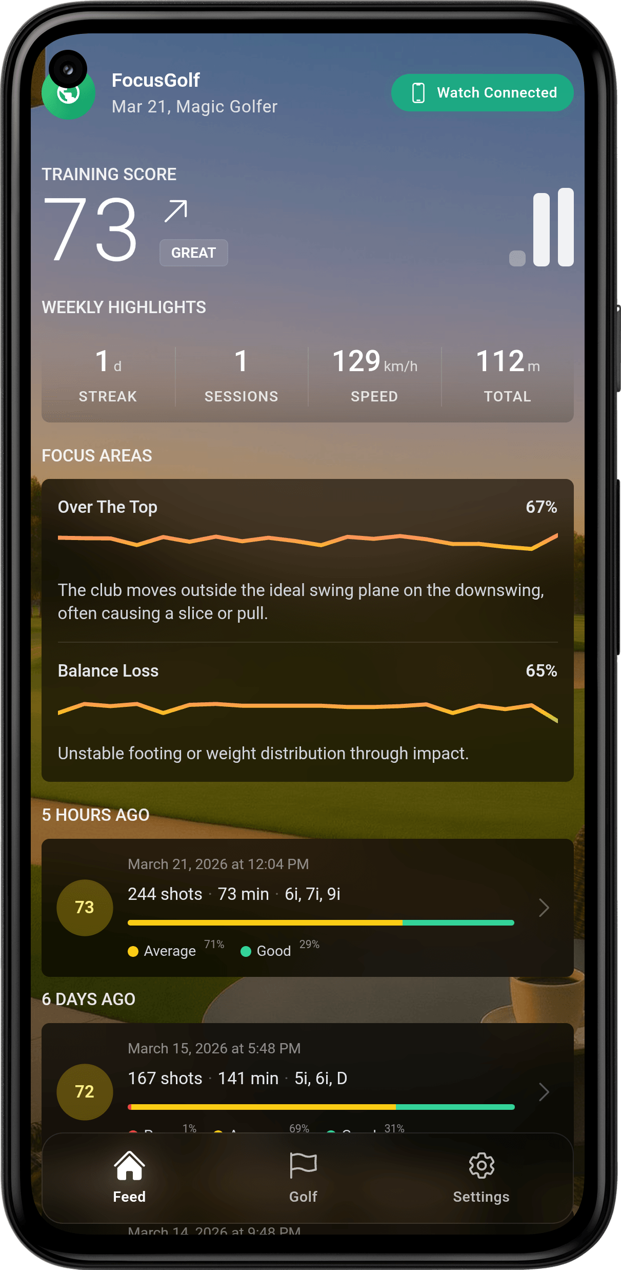 FocusGolf app screenshot 1